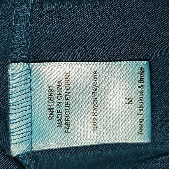 Young Fabulous & Broke Tie Dye Ombre Ruched long Sleeve Tunic Shirt Top - Picture 4 of 5